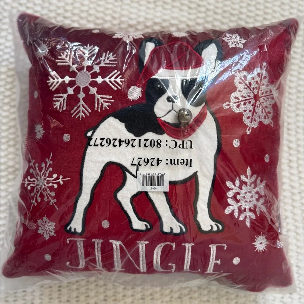 NWT Punch Studio Holiday Jingle Dog Decorative Pillow